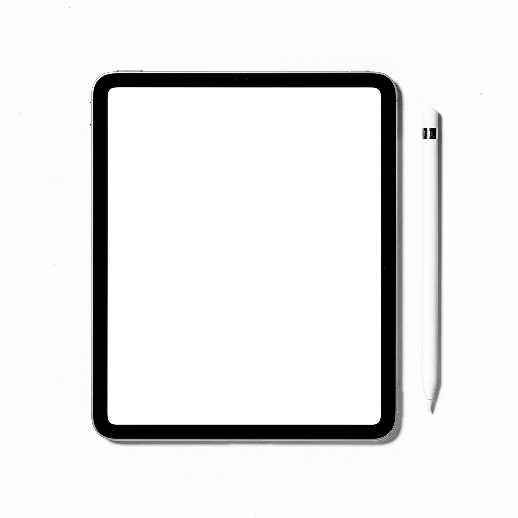 iPad Mockup — Generic With Stylus White Bg — Device Screen PNG | bulkmockup Template | For Portfolio & Showcase | MockupBulk