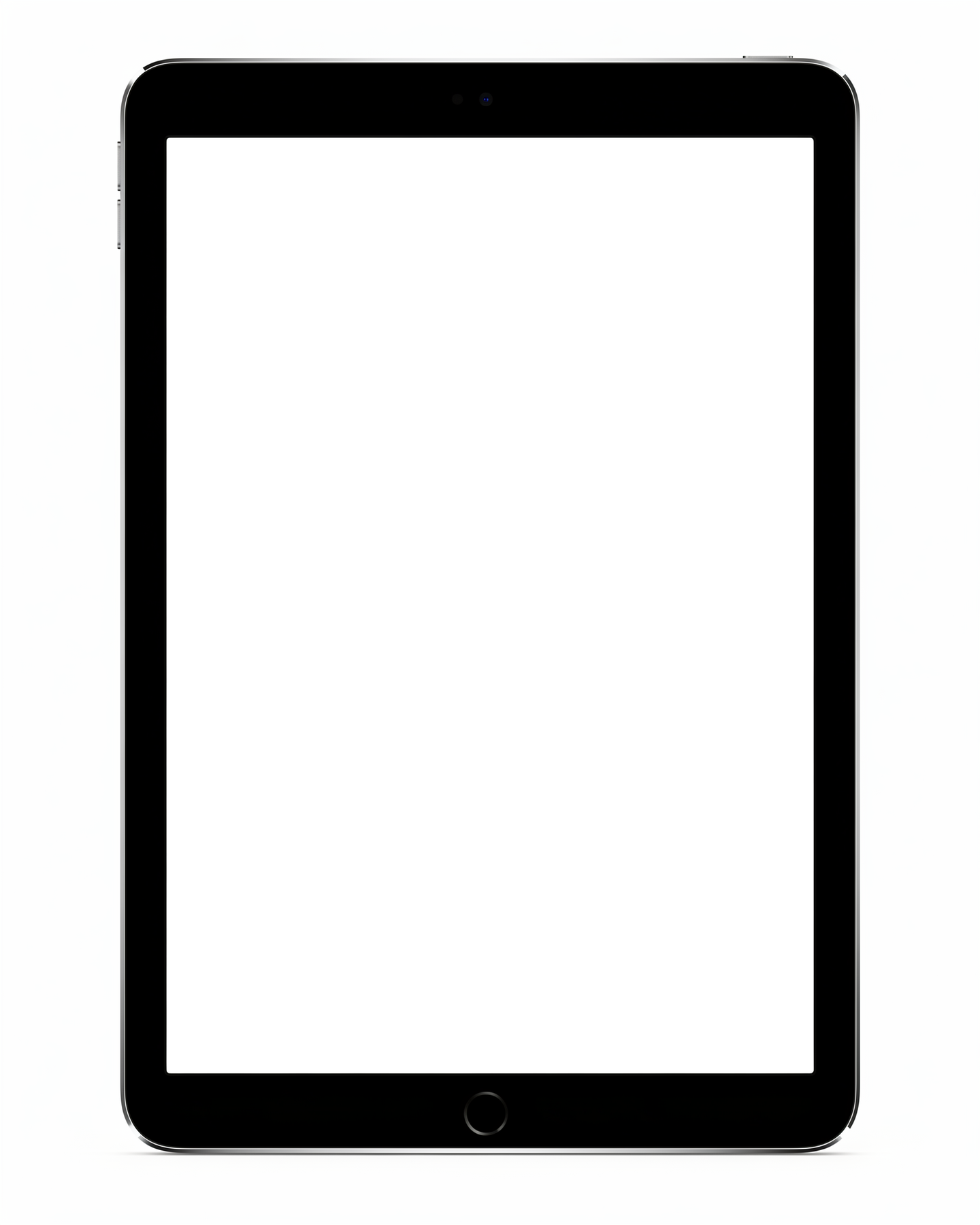 iPad Mockup — Isolated Front Flat Landscape — High-Resolution Transparent PNG | bulkmockup | Commercial Use | MockupBulk