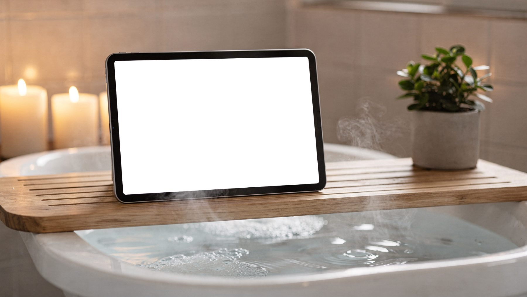 No P Bath Shelf iPad Mockup | High-Res PNG Mockup | bulkmockup | Commercial Licence | MockupBulk