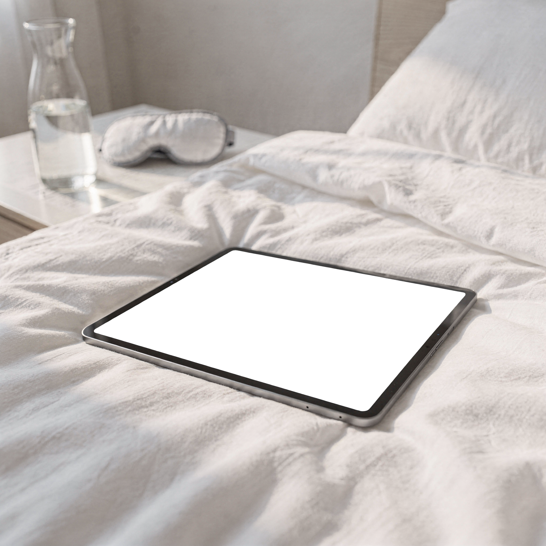 iPad Mockup | No P Bed Morning | High-Res PNG Mockup | bulkmockup | Commercial Licence | MockupBulk