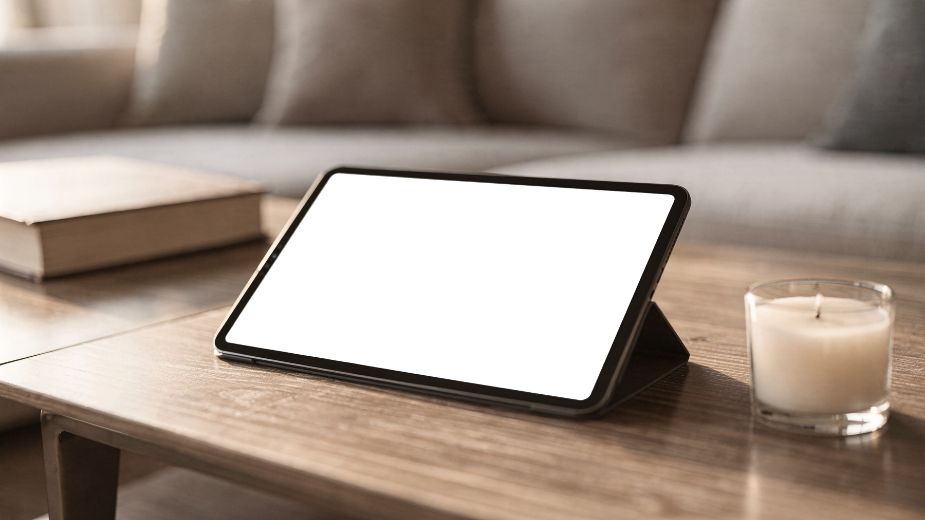 iPad Mockup | No P Coffee Table Candle | bulkmockup PNG Template | Transparent Display | Commercial Use | MockupBulk