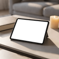 iPad Mockup | No P Coffee Table Candle | Device Screen PNG | bulkmockup Template | For Portfolio & Showcase | MockupBulk
