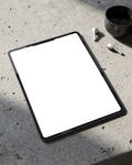 iPad Mockup — No P Concrete Industrial — Device Mockup PNG | bulkmockup | Commercial Licence Included | MockupBulk