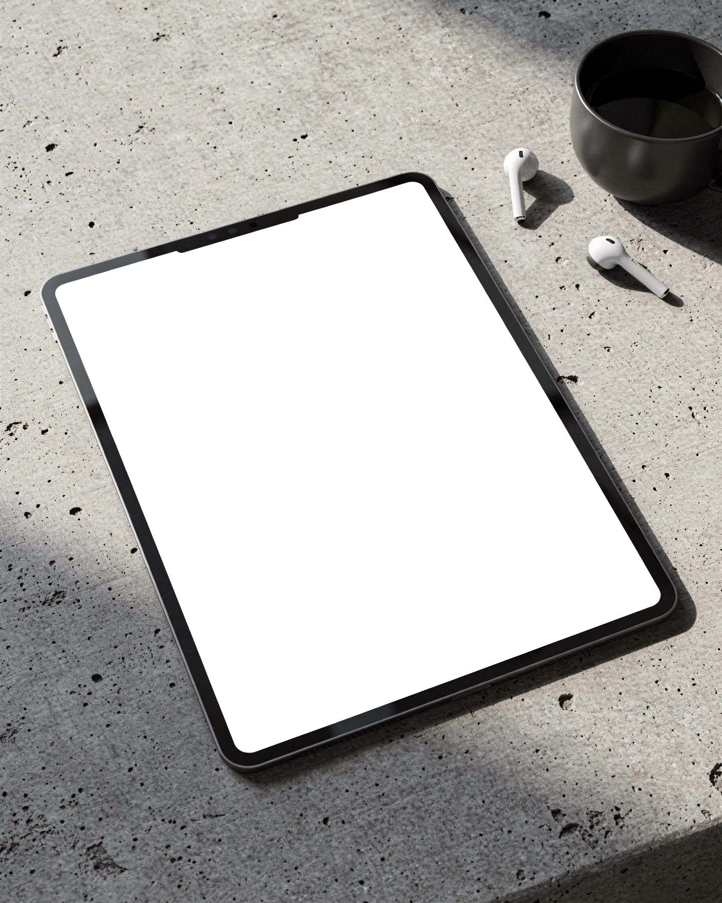 iPad Mockup — No P Concrete Industrial — Device Mockup PNG | bulkmockup | Commercial Licence Included | MockupBulk