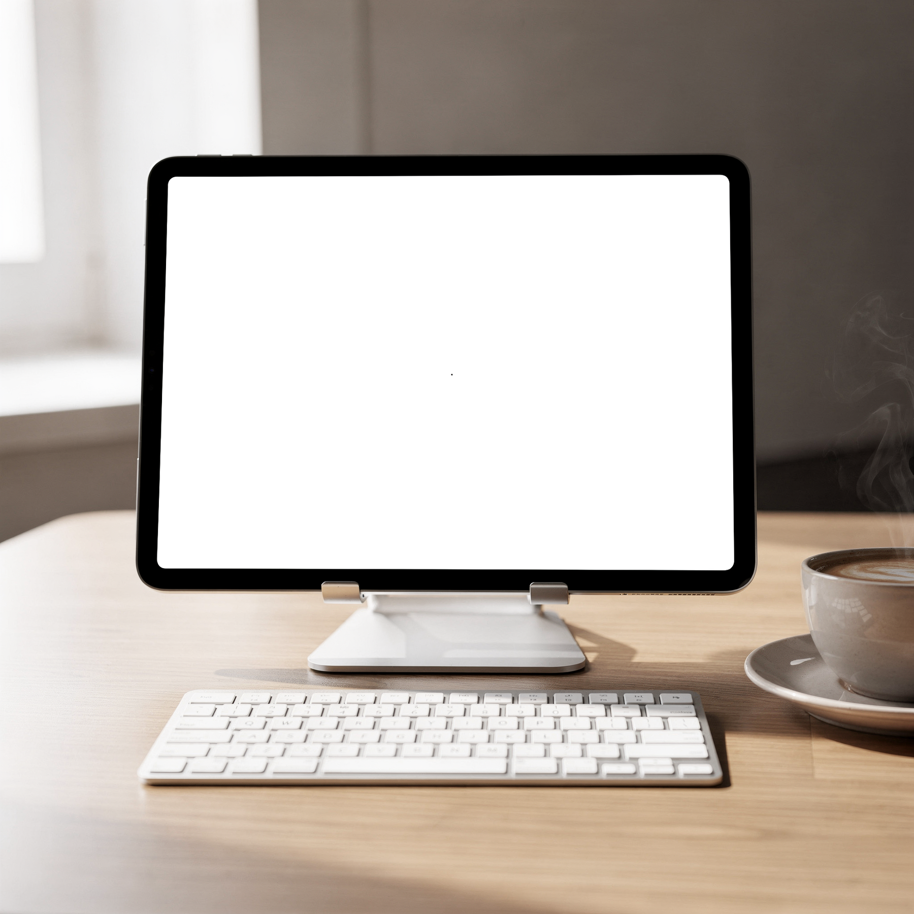 iPad Mockup | No P Desk Stand Keyboard | PNG Screen Template | bulkmockup Instant Download | Commercial Licence | MockupBulk