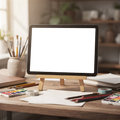 iPad, No P Easel Art | bulkmockup PNG Template | Transparent Display | Commercial Use | MockupBulk