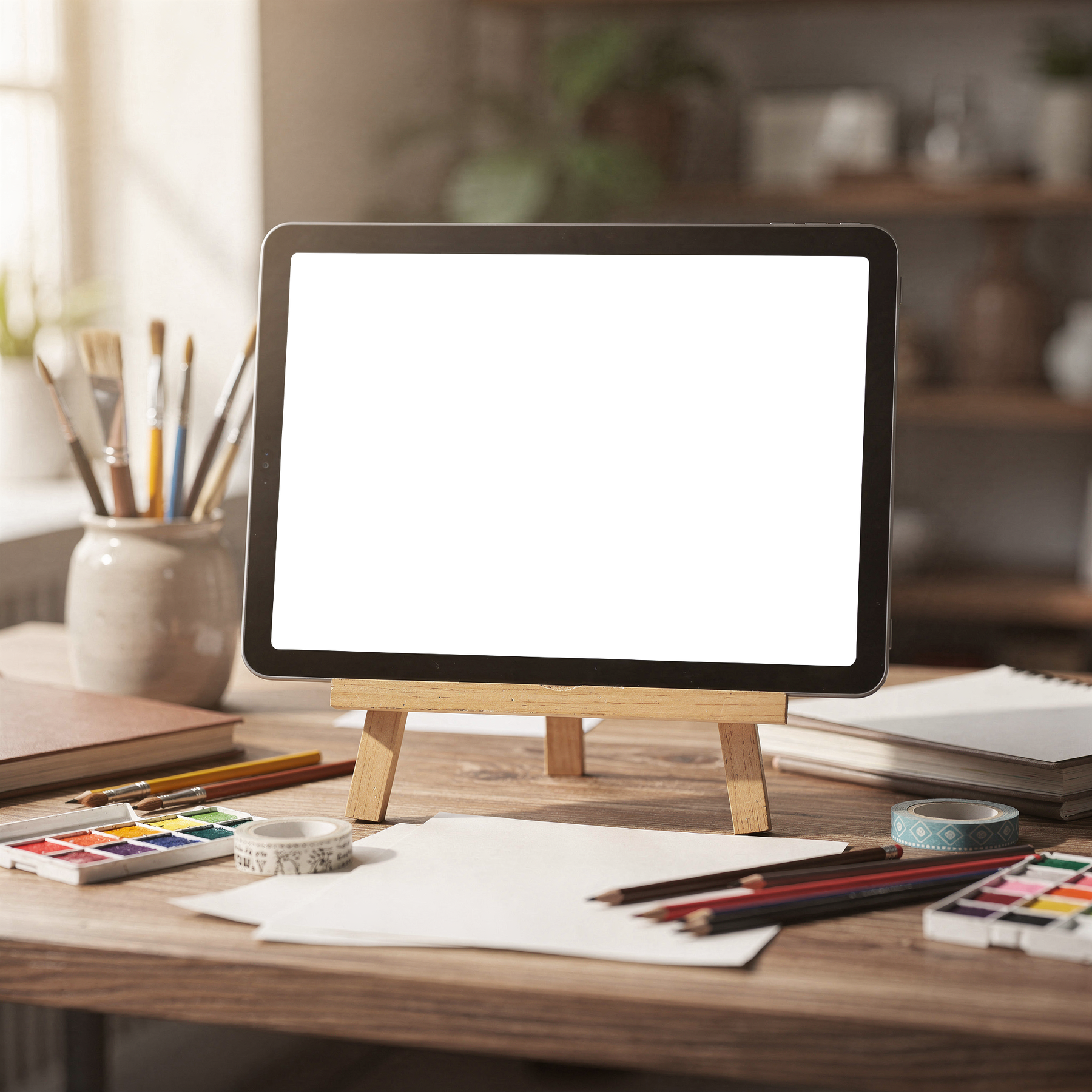 iPad, No P Easel Art | bulkmockup PNG Template | Transparent Display | Commercial Use | MockupBulk
