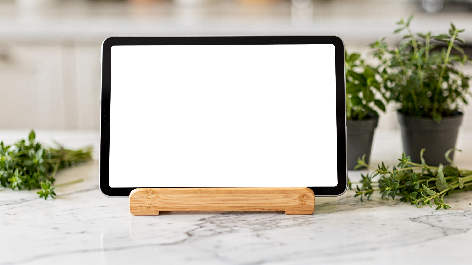 iPad, No P Kitchen Stand Herbs | Transparent Screen PNG Download | Commercial Licence | bulkmockup