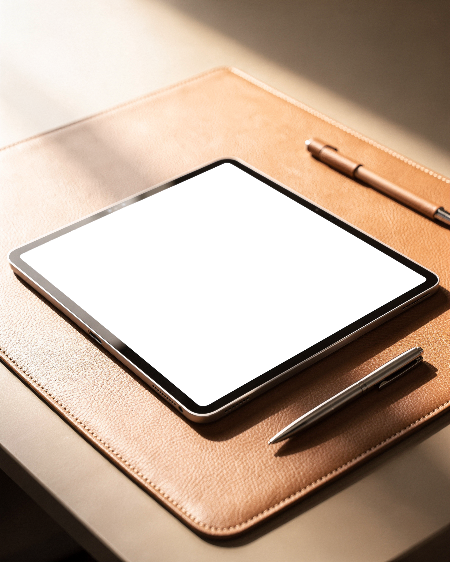 iPad Mockup — No P Leather Premium — High-Resolution Transparent PNG | bulkmockup | Commercial Use | MockupBulk
