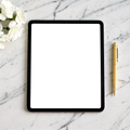 iPad Mockup — No P Marble Luxury — High-Resolution Transparent PNG | bulkmockup | Commercial Use | MockupBulk