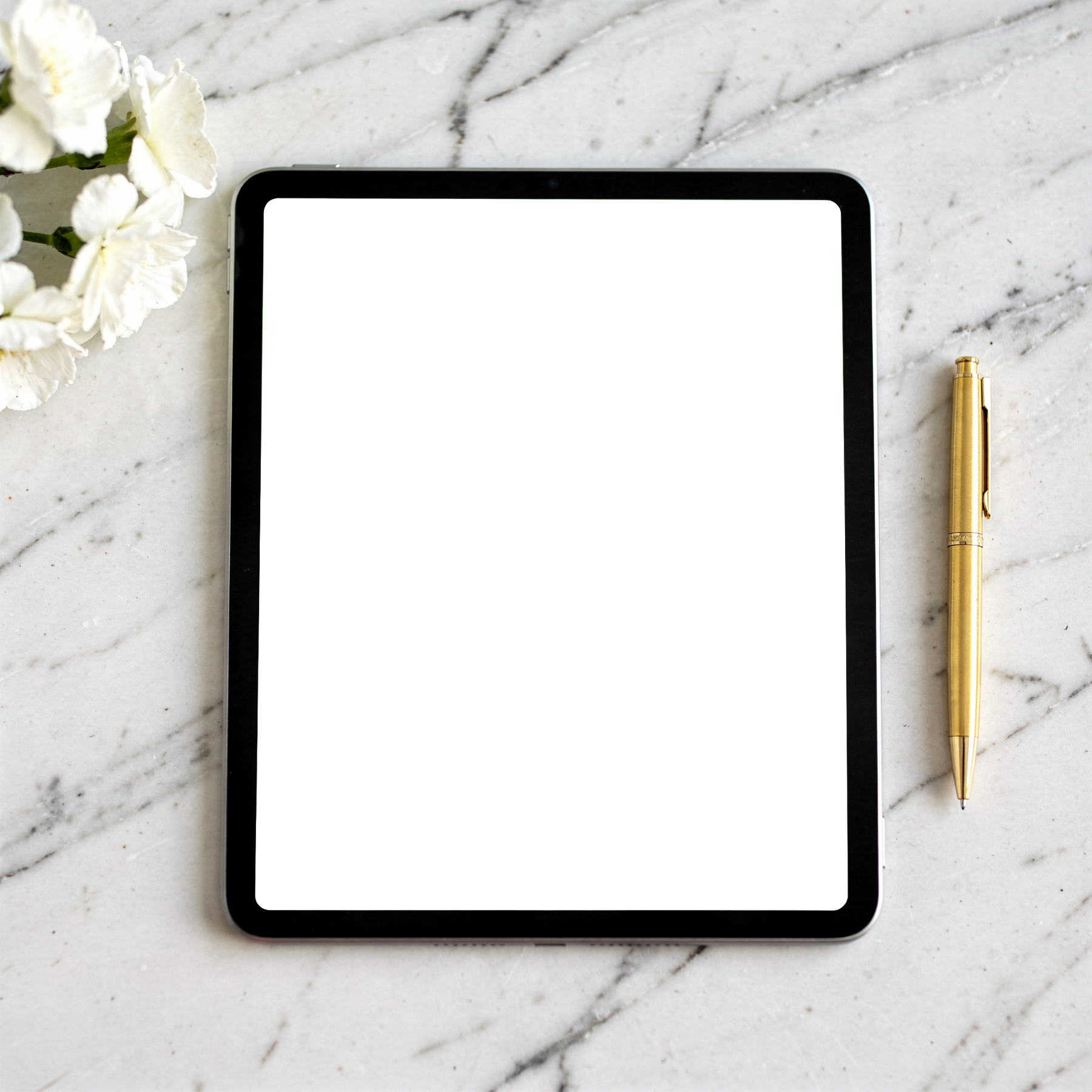 iPad Mockup — No P Marble Luxury — High-Resolution Transparent PNG | bulkmockup | Commercial Use | MockupBulk