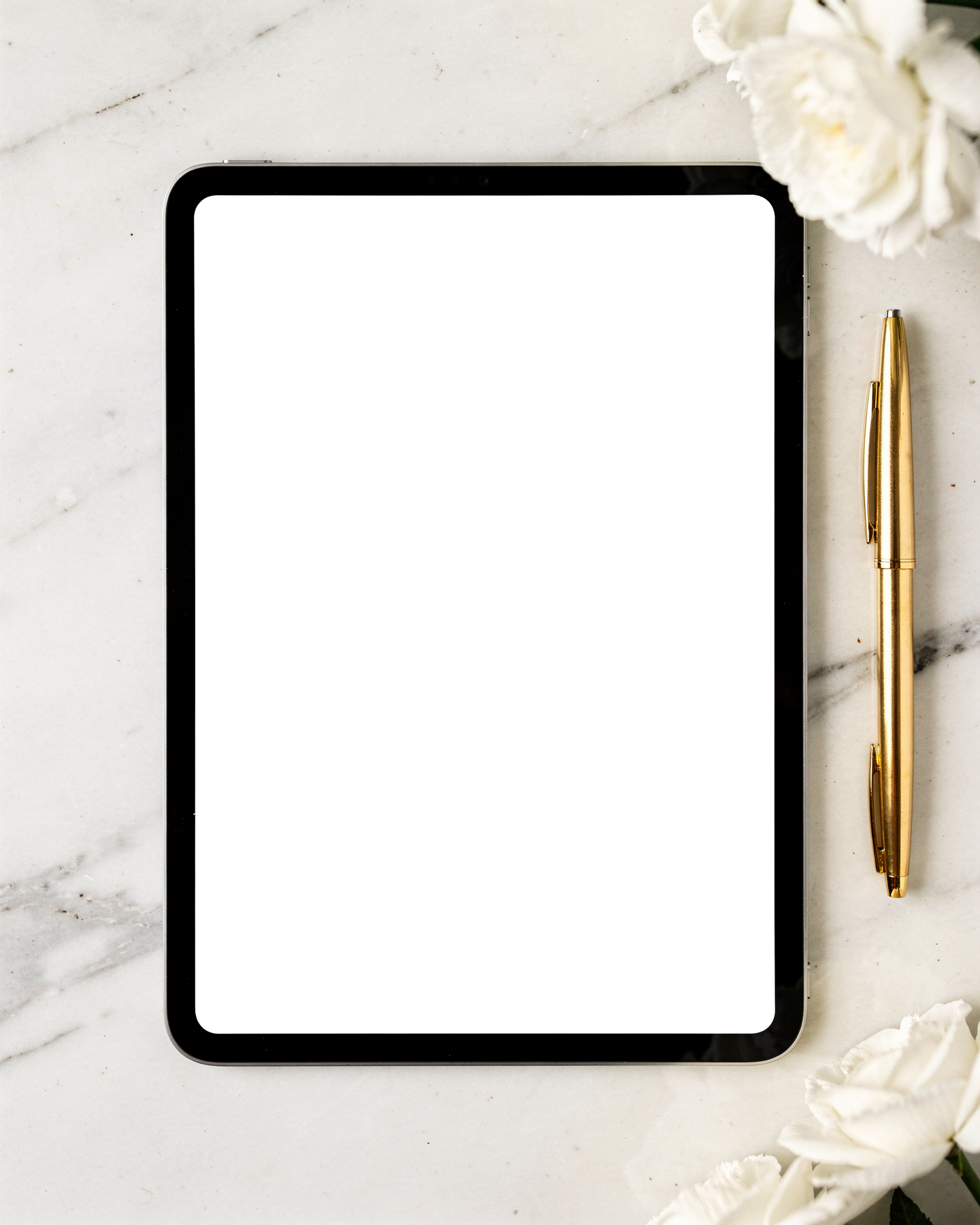 No P Marble Luxury iPad Mockup | Device Screen PNG | bulkmockup Template | For Portfolio & Showcase | MockupBulk