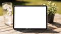 iPad Mockup — No P Outdoor Table Summer — Device Screen PNG | bulkmockup Template | For Portfolio & Showcase | MockupBulk