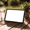iPad Mockup — No P Outdoor Table Summer — Device Screen PNG | bulkmockup Template | For Portfolio & Showcase | MockupBulk