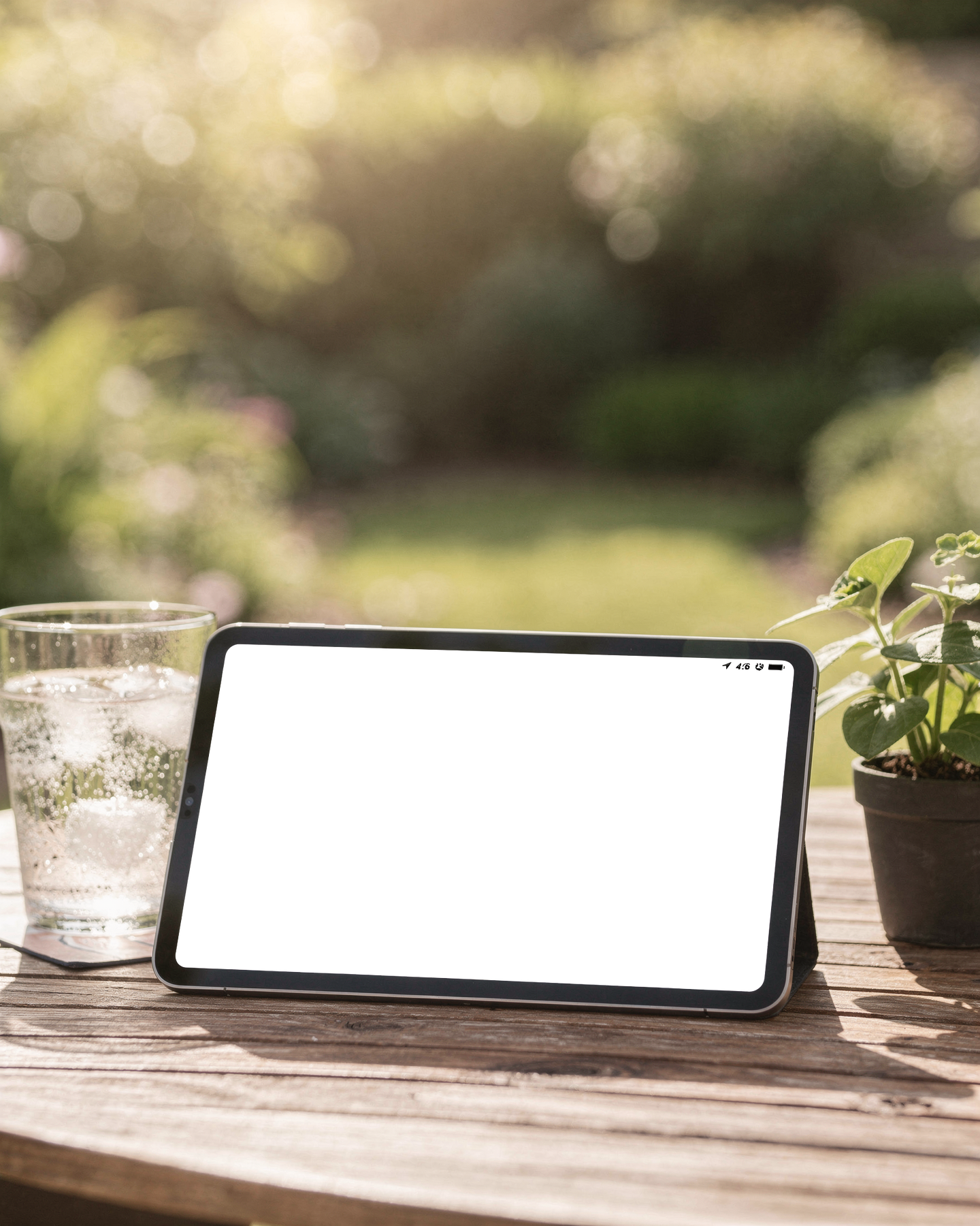 iPad Mockup | No P Outdoor Table Summer | PNG Screen Template | bulkmockup Instant Download | Commercial Licence | MockupBulk
