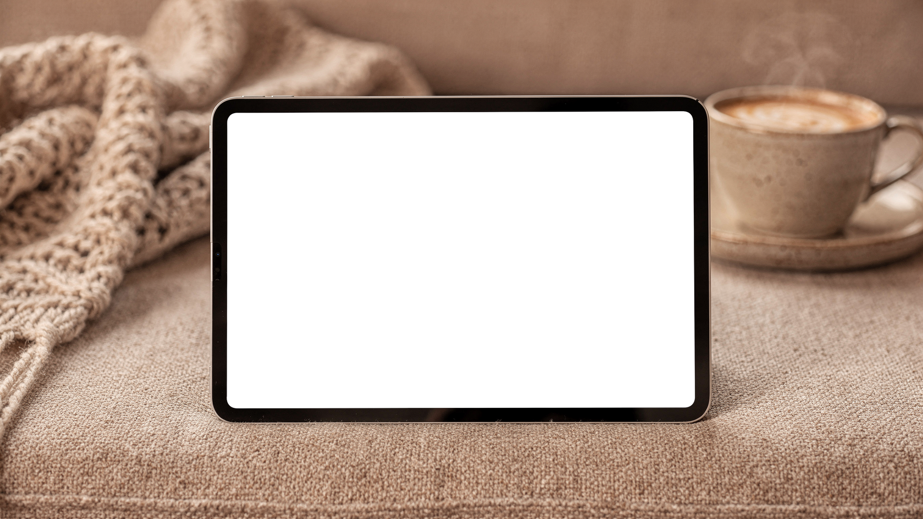 No P Sofa Casual iPad Mockup | Instant PNG Download | Transparent Screen | Commercial Use | MockupBulk