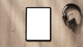 iPad, No P Wood Floor Flatlay | Device Screen PNG | bulkmockup Template | For Portfolio & Showcase | MockupBulk