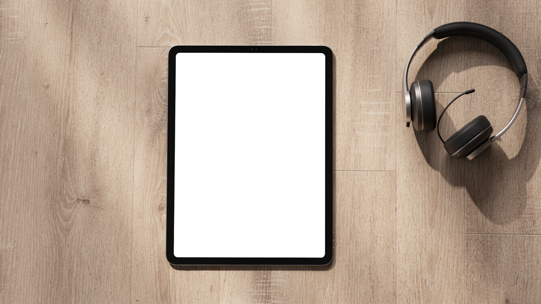 iPad, No P Wood Floor Flatlay | Device Screen PNG | bulkmockup Template | For Portfolio & Showcase | MockupBulk