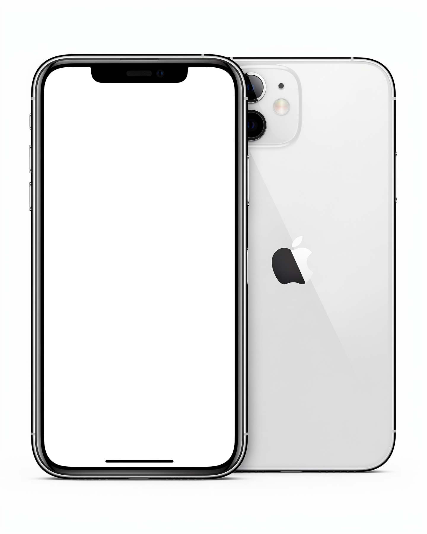 Generic Pair Front Back iPhone Mockup | Device Mockup PNG | bulkmockup | Commercial Licence Included | MockupBulk