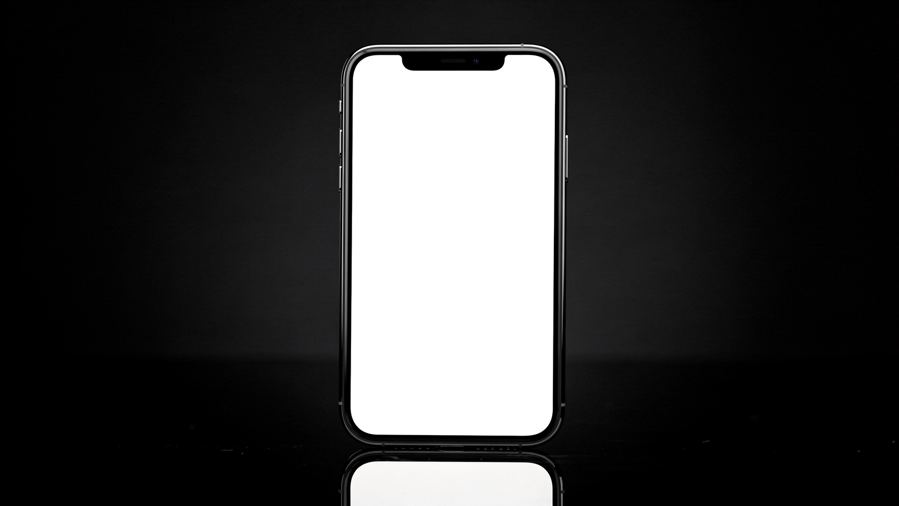 iPhone Mockup — Generic Reflection Glossy Black — High-Resolution Transparent PNG | bulkmockup | Commercial Use | MockupBulk