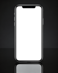 Generic Reflection Glossy Black iPhone Mockup | Device Mockup PNG | bulkmockup | Commercial Licence Included | MockupBulk