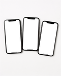 iPhone Mockup | Generic Stacked Three | High-Res PNG Mockup | bulkmockup | Commercial Licence | MockupBulk
