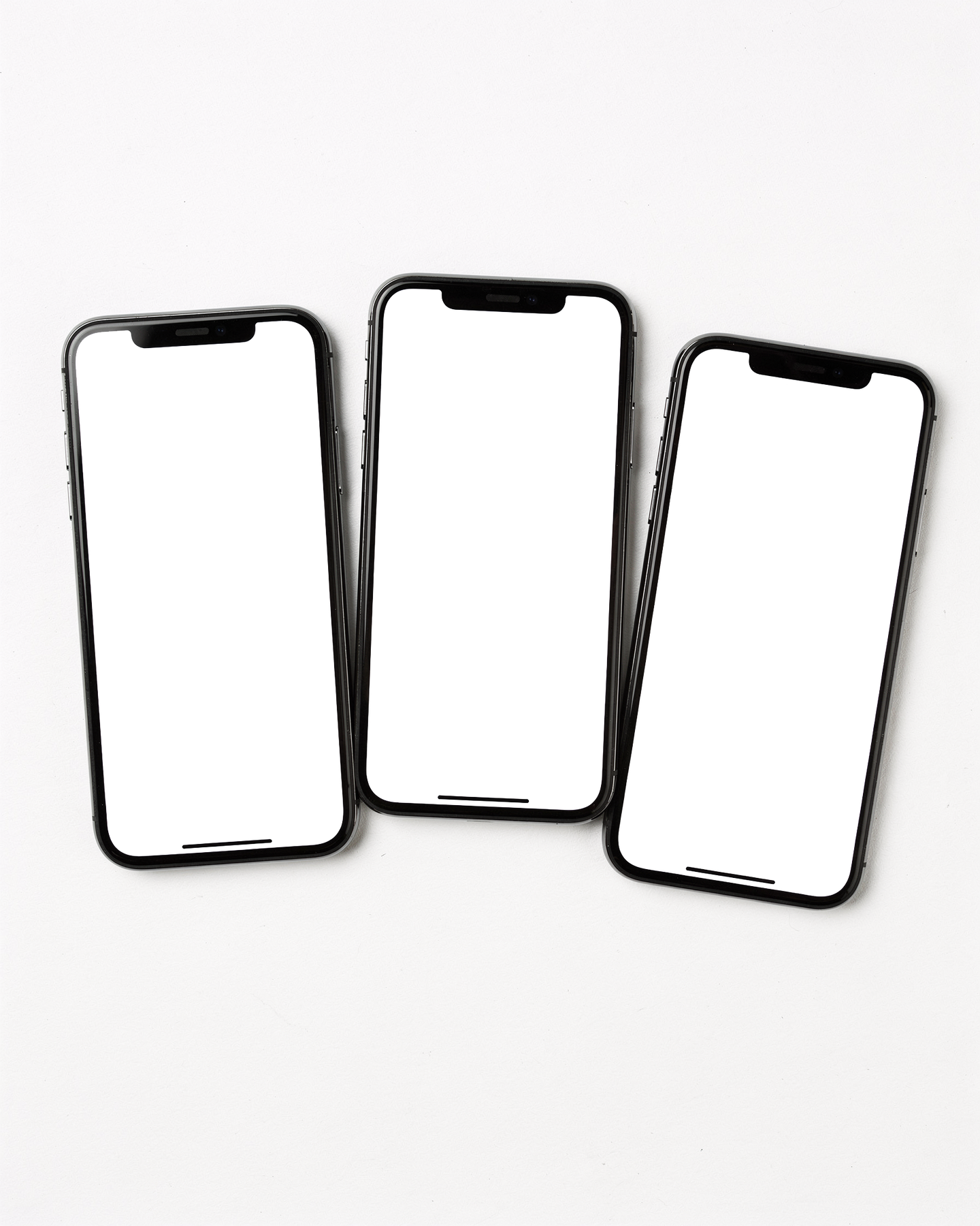 iPhone Mockup | Generic Stacked Three | High-Res PNG Mockup | bulkmockup | Commercial Licence | MockupBulk