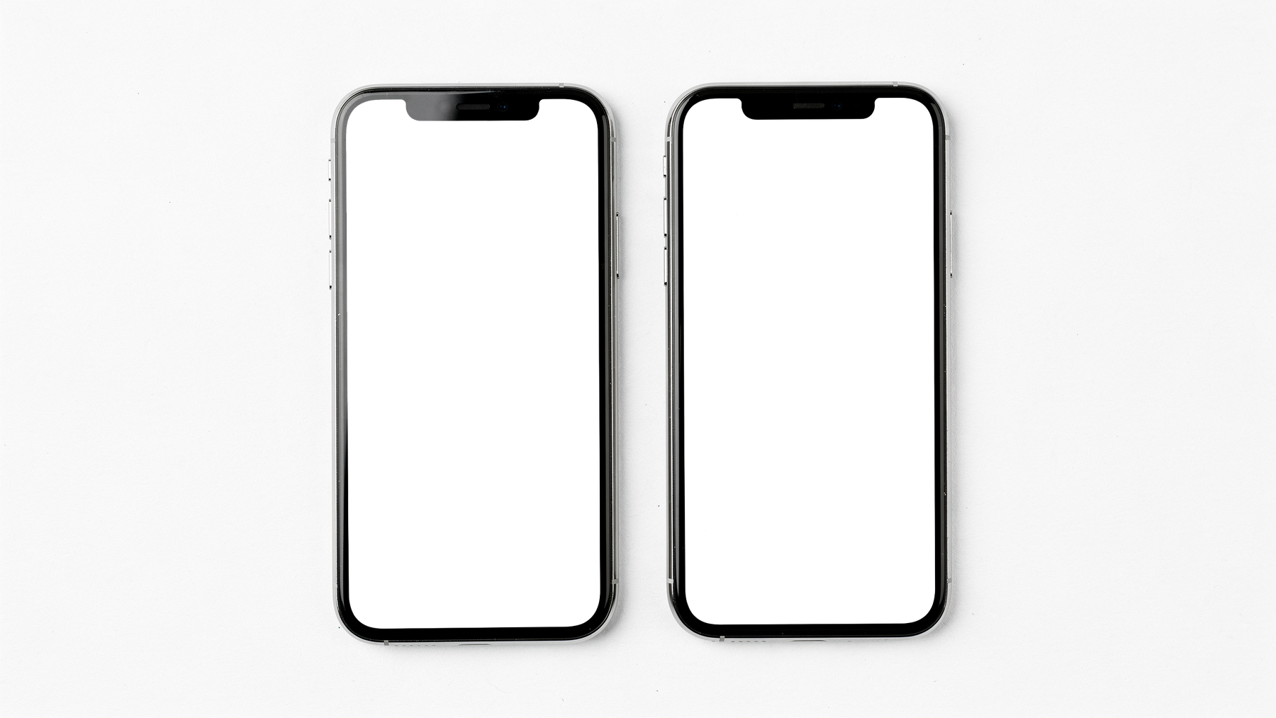 Generic Stacked Two iPhone Mockup | bulkmockup PNG Template | Transparent Display | Commercial Use | MockupBulk