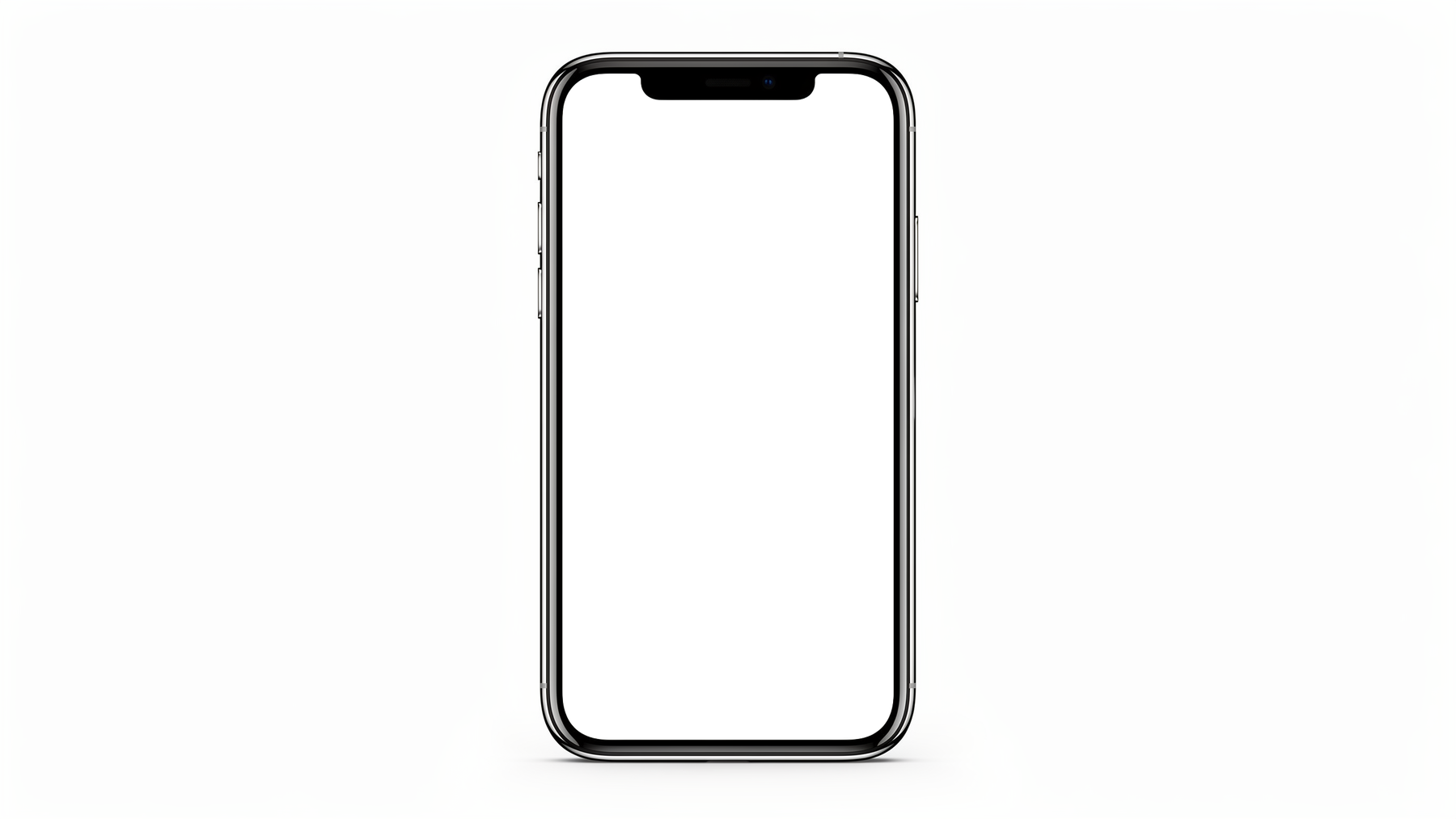 iPhone, Generic Standing White Bg | Transparent Screen PNG Download | Commercial Licence | bulkmockup