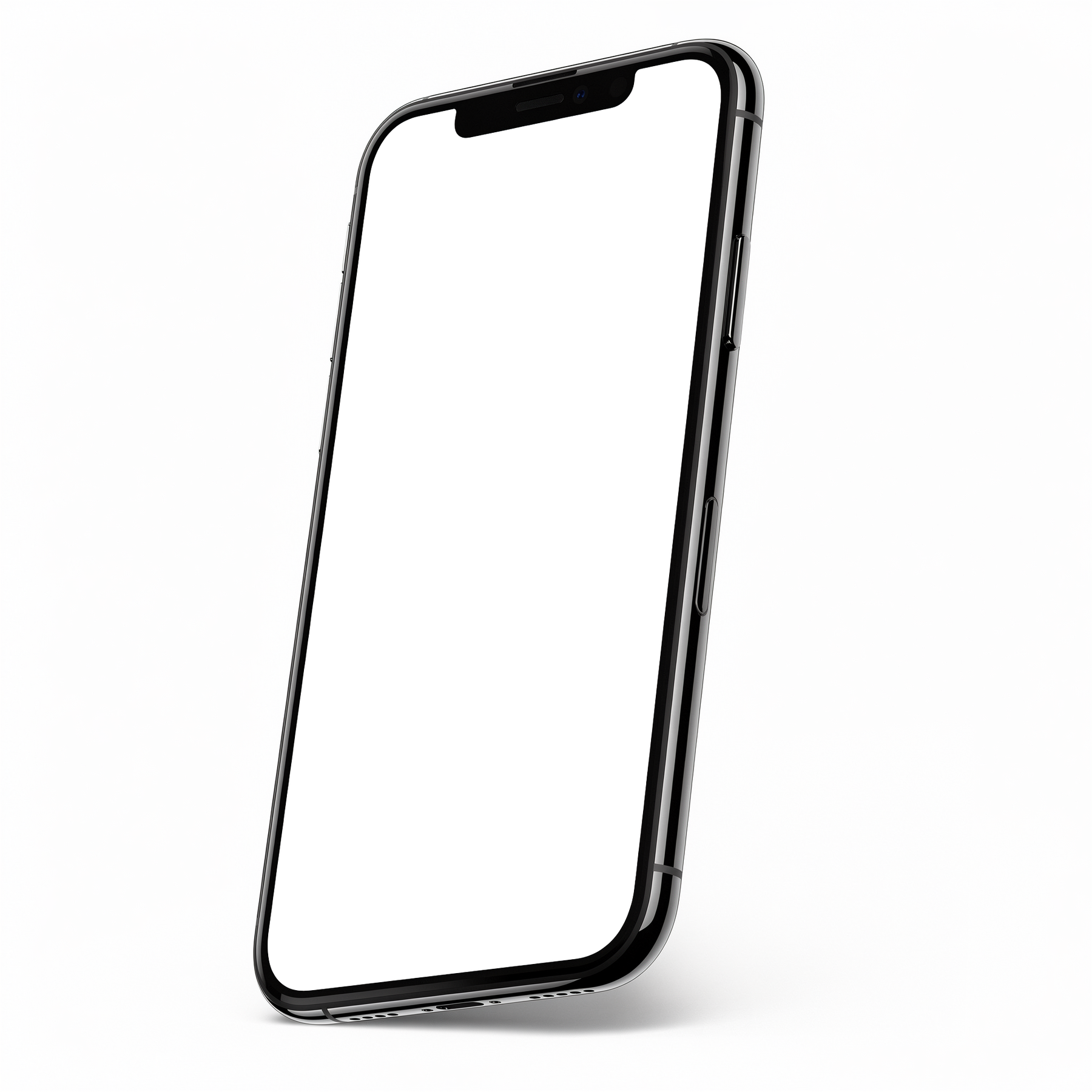 iPhone Mockup — Isolated Angle Three Quarter — High-Resolution Transparent PNG | bulkmockup | Commercial Use | MockupBulk