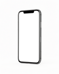 Isolated Angle Three Quarter iPhone Mockup | High-Res PNG with Transparent Screen | Commercial Use | bulkmockup | MockupBulk