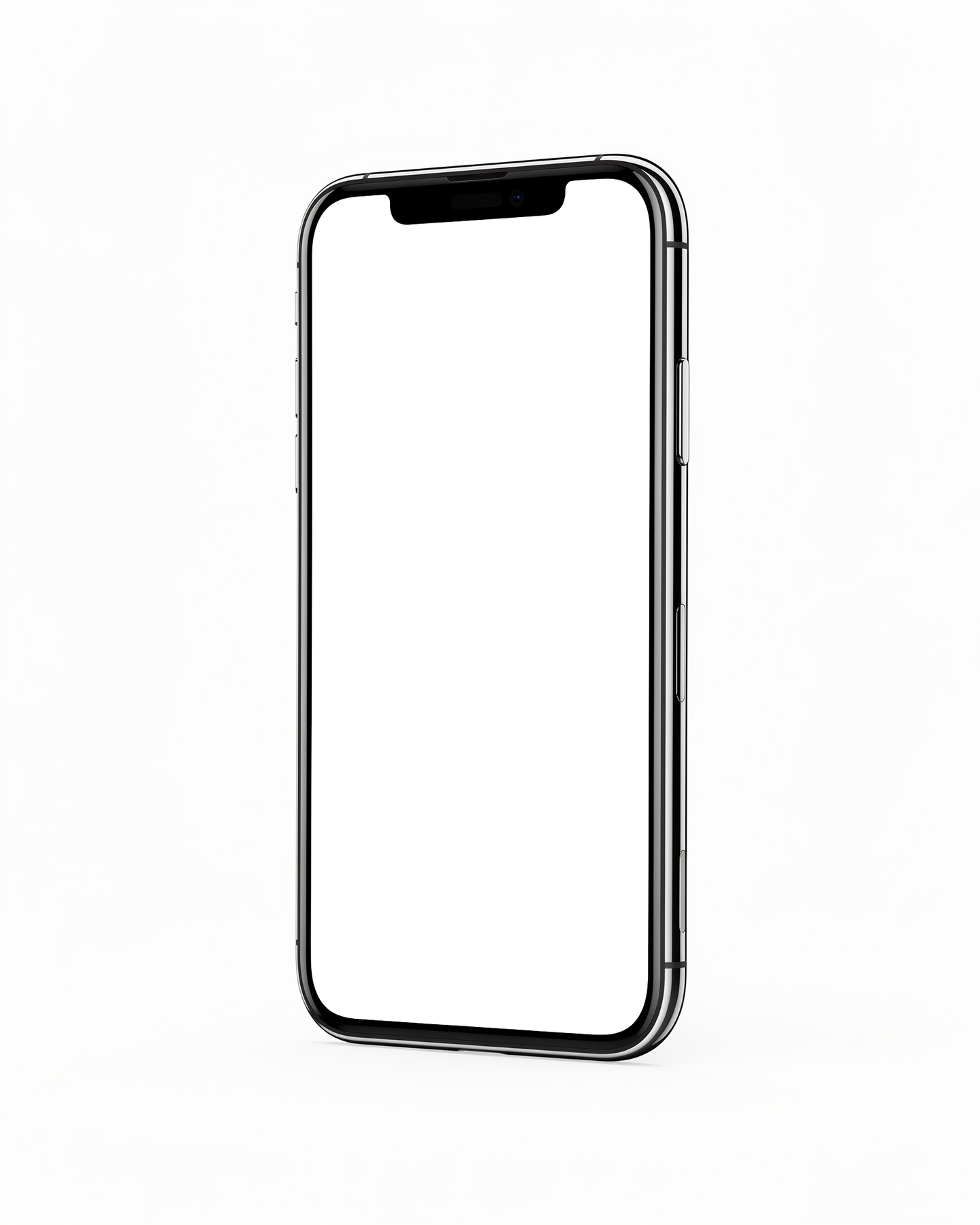 Isolated Angle Three Quarter iPhone Mockup | High-Res PNG with Transparent Screen | Commercial Use | bulkmockup | MockupBulk