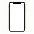 iPhone Mockup | Isolated Front Flat Landscape | High-Res PNG with Transparent Screen | Commercial Use | bulkmockup | MockupBulk