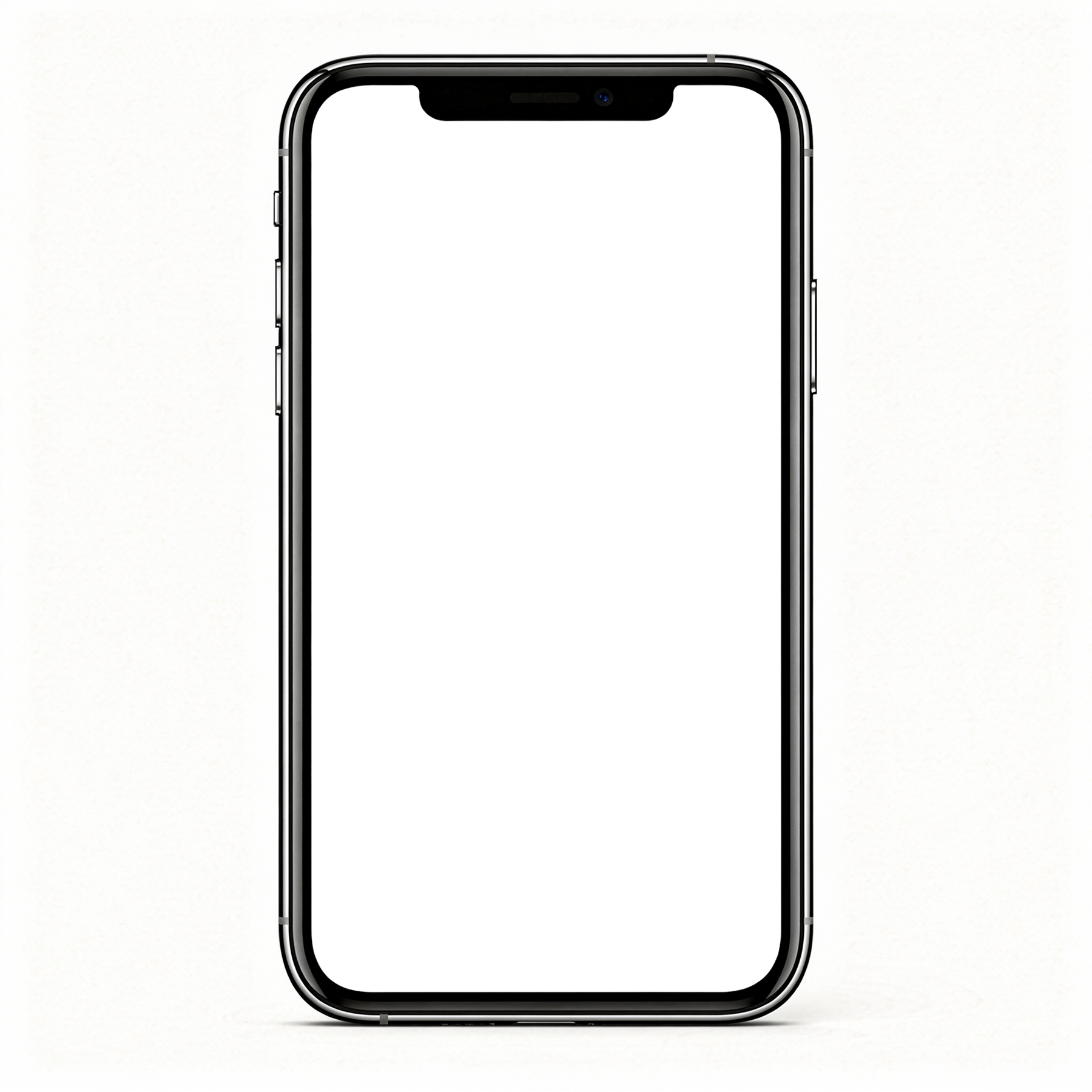 iPhone Mockup | Isolated Front Flat Landscape | High-Res PNG with Transparent Screen | Commercial Use | bulkmockup | MockupBulk