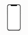 iPhone Mockup — Isolated Front Flat Landscape — bulkmockup Transparent Mockup | PNG Download | Commercial Use | MockupBulk