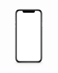 Isolated Front With Shadow iPhone Mockup | High-Res PNG with Transparent Screen | Commercial Use | bulkmockup | MockupBulk