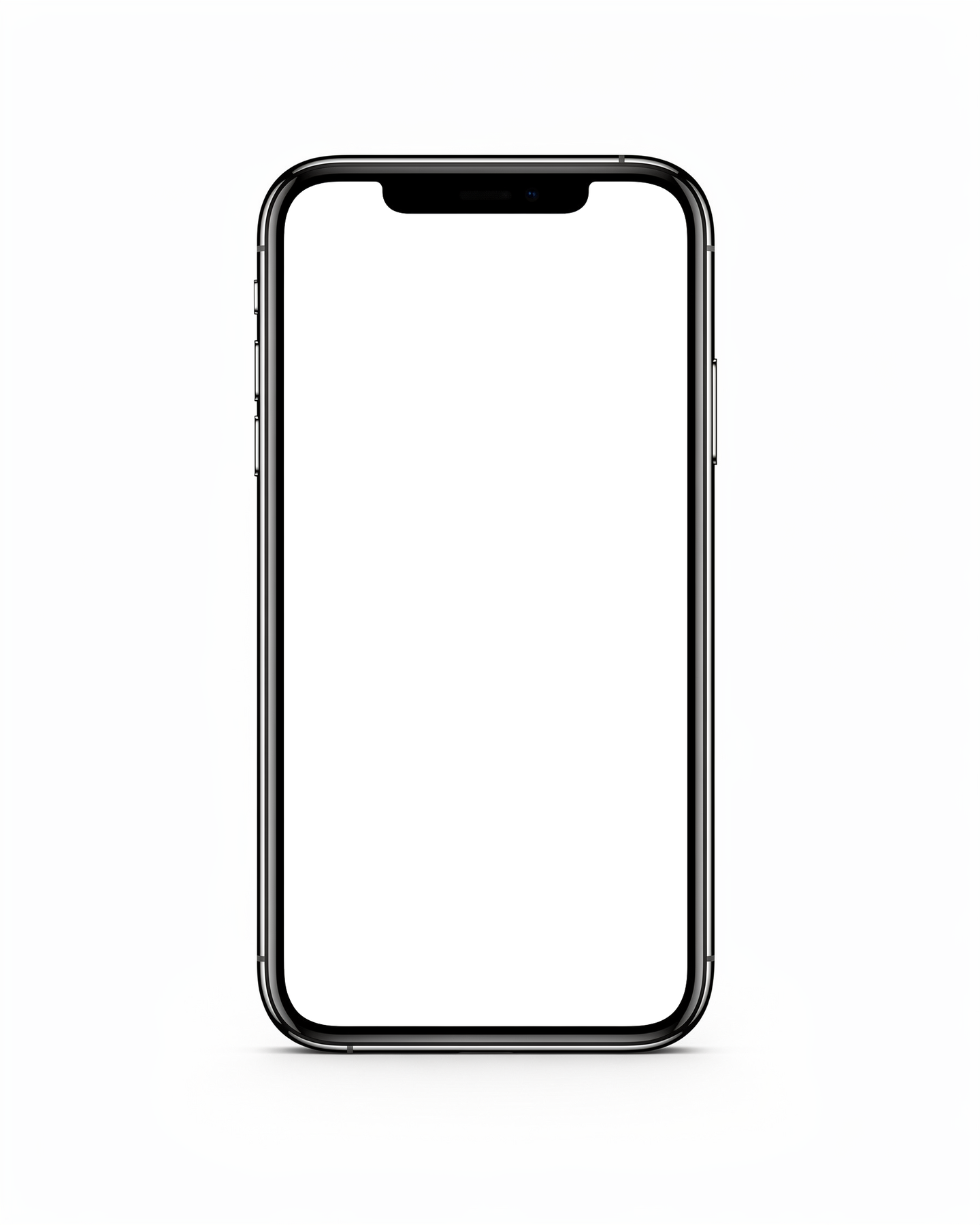 Isolated Front With Shadow iPhone Mockup | High-Res PNG with Transparent Screen | Commercial Use | bulkmockup | MockupBulk