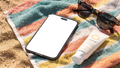 iPhone, No P Beach Towel Sand | Instant PNG Download | Transparent Screen | Commercial Use | MockupBulk