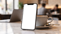 No P Cafe Marble Matcha iPhone Mockup | Transparent Screen PNG Download | Commercial Licence | bulkmockup