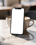 iPhone, No P Cafe Marble Matcha | PNG Screen Template | bulkmockup Instant Download | Commercial Licence | MockupBulk