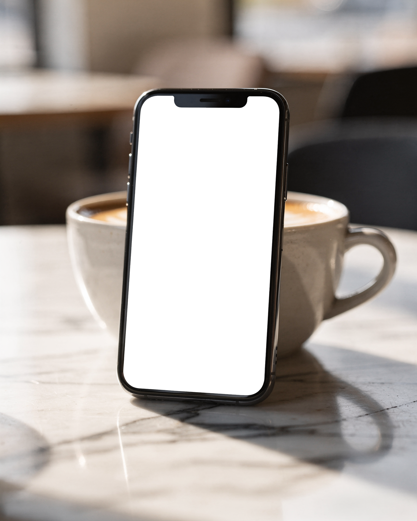 iPhone, No P Cafe Marble Matcha | PNG Screen Template | bulkmockup Instant Download | Commercial Licence | MockupBulk