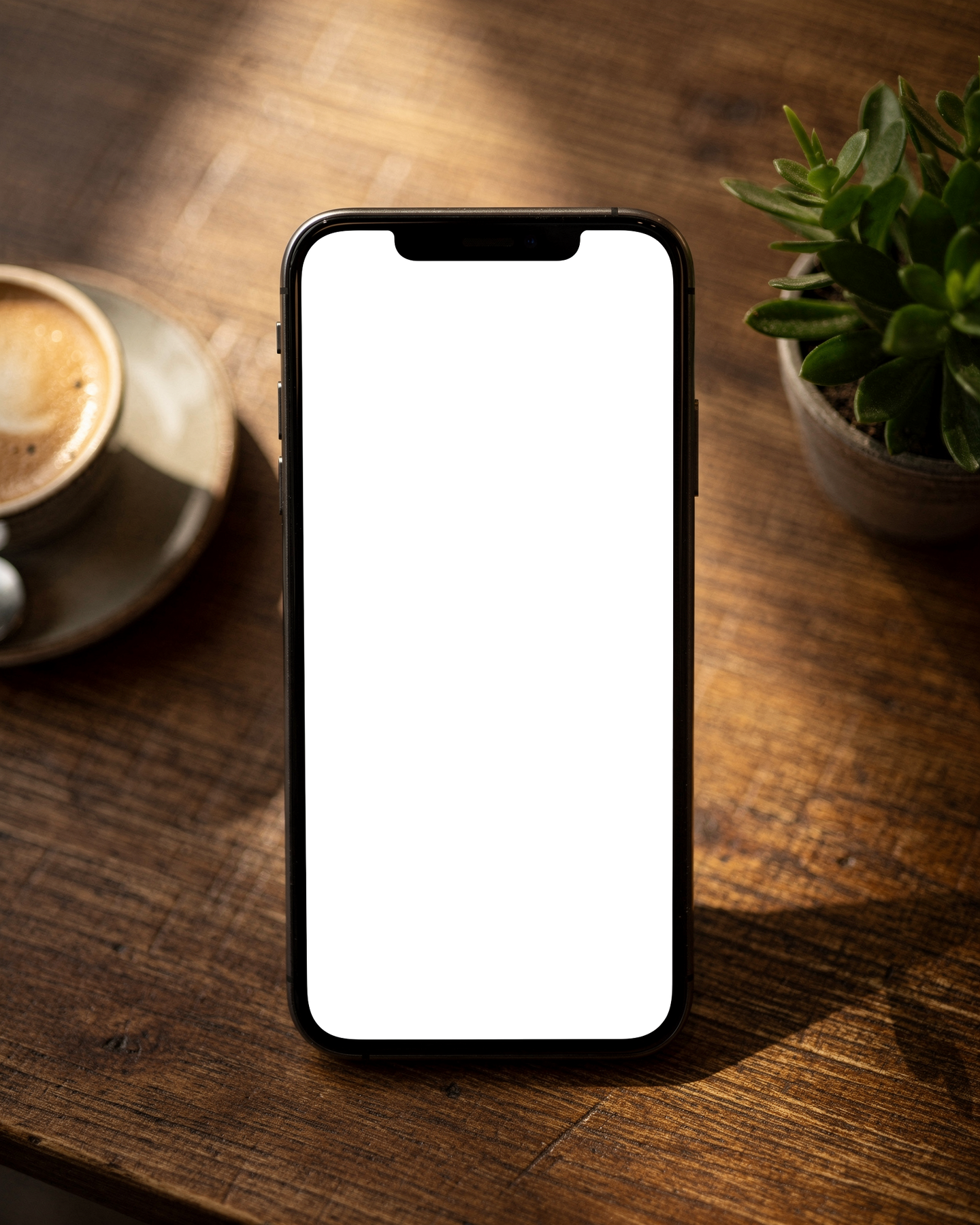 No P Cafe Table Coffee iPhone Mockup | PNG Screen Template | bulkmockup Instant Download | Commercial Licence | MockupBulk