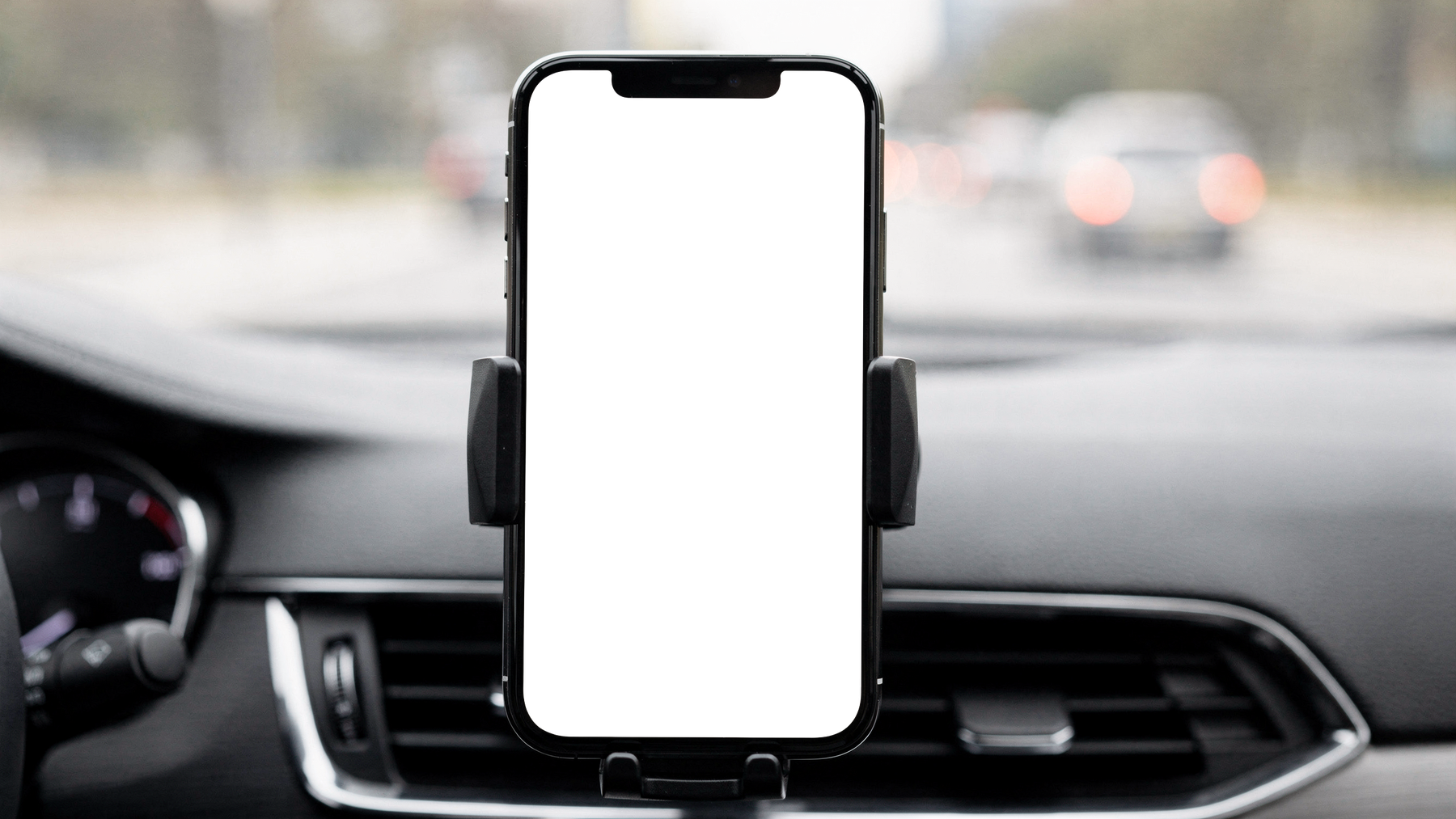 iPhone Mockup — No P Car Dash Drive — High-Resolution Transparent PNG | bulkmockup | Commercial Use | MockupBulk