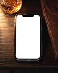 iPhone, No P Desk Dark Moody | High-Res PNG with Transparent Screen | Commercial Use | bulkmockup | MockupBulk