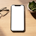 iPhone Mockup | No P Desk Wood Glasses | Screen Mockup PNG | bulkmockup Download | For UI/UX Designers | MockupBulk