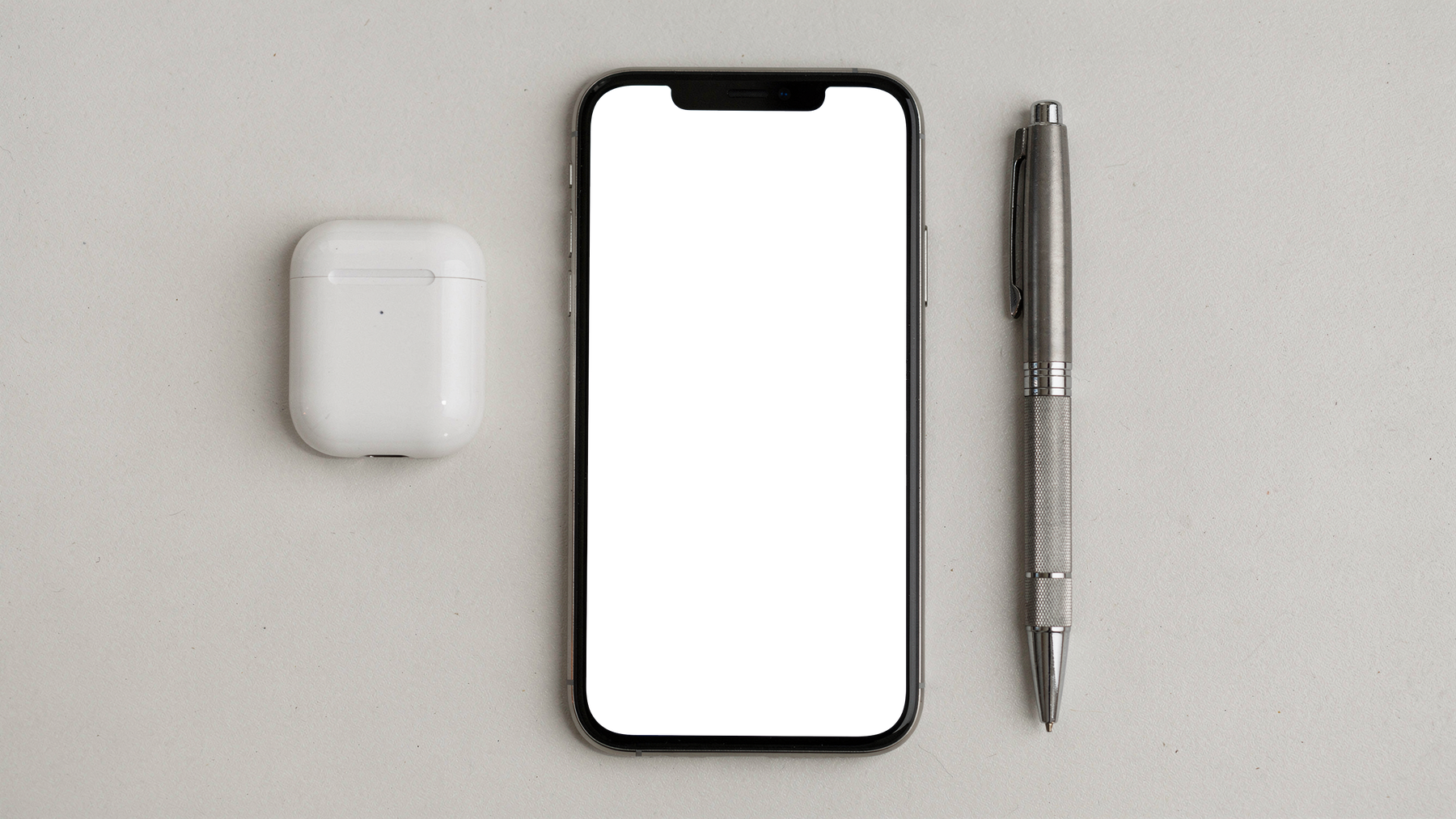 iPhone, No P Desk Airpods Pen | Instant PNG Download | Transparent Screen | Commercial Use | MockupBulk