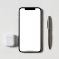 iPhone, No P Desk Airpods Pen | Screen Mockup PNG | bulkmockup Download | For UI/UX Designers | MockupBulk