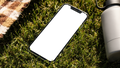 No P Grass Picnic iPhone Mockup | Device Mockup PNG | bulkmockup | Commercial Licence Included | MockupBulk
