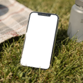 iPhone, No P Grass Picnic | Device Mockup PNG | bulkmockup | Commercial Licence Included | MockupBulk