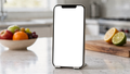 iPhone, No P Kitchen Counter Stand | High-Res PNG with Transparent Screen | Commercial Use | bulkmockup | MockupBulk